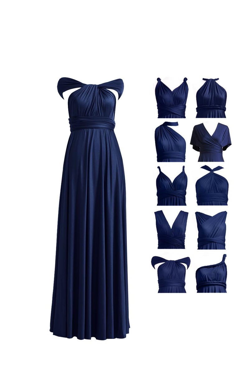 72styles Womens Long Short Bridesmaid Off- Shoulder Multi-Way Wedding Convertible Twist Wrap Infinity Cocktail Party Formal Prom Transformer Gown Gowns Maxi Dress Dresses One Size Plus - Image 1